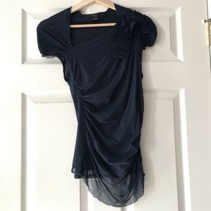 Navy mesh Anthropologie top